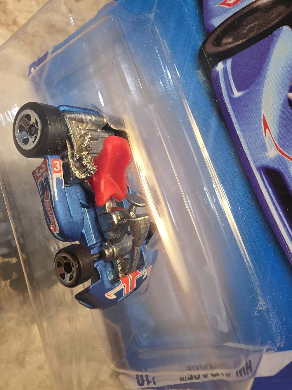 Hot Wheels Go Kart Toy - Blue with Red Accents